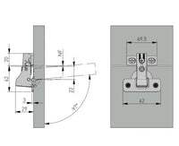 Soft Close Blind Corner 90 Degree Kitchen 35mm Cabinet Door Hinge with Short Arm